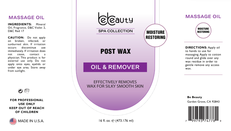 Waxing, Massage Oil & Remover (Post-Wax)