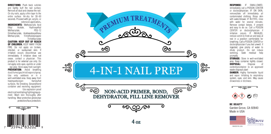 4-in-1 Nail Prep (Non-Acid Primer, Bond, Dehydrator, Fill Line Remover)