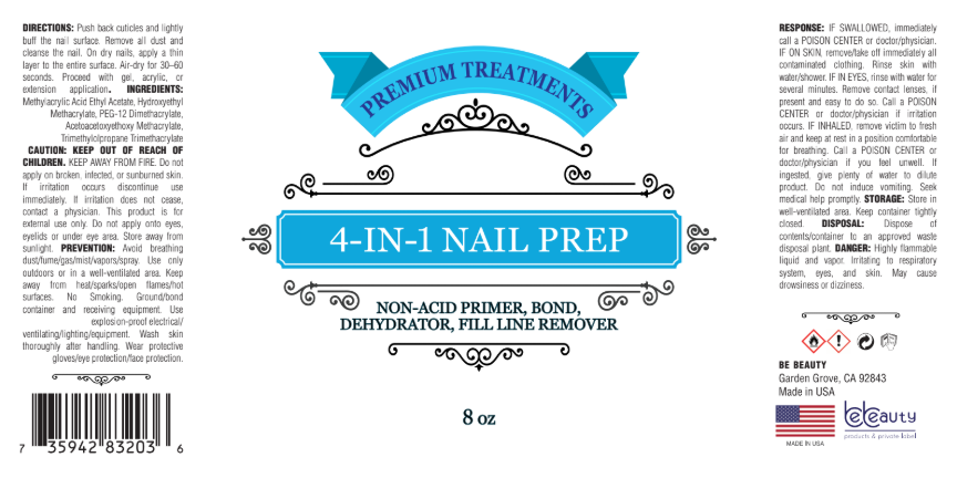 4-in-1 Nail Prep (Non-Acid Primer, Bond, Dehydrator, Fill Line Remover)