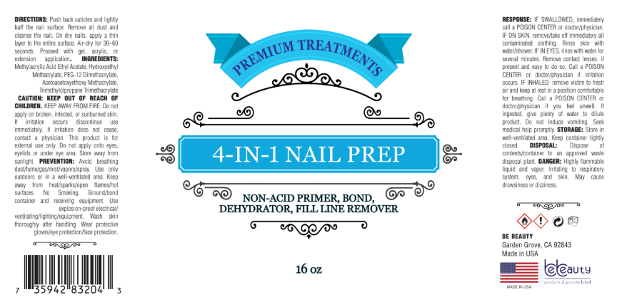 4-in-1 Nail Prep (Non-Acid Primer, Bond, Dehydrator, Fill Line Remover)