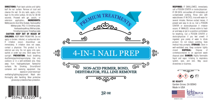 4-in-1 Nail Prep (Non-Acid Primer, Bond, Dehydrator, Fill Line Remover)