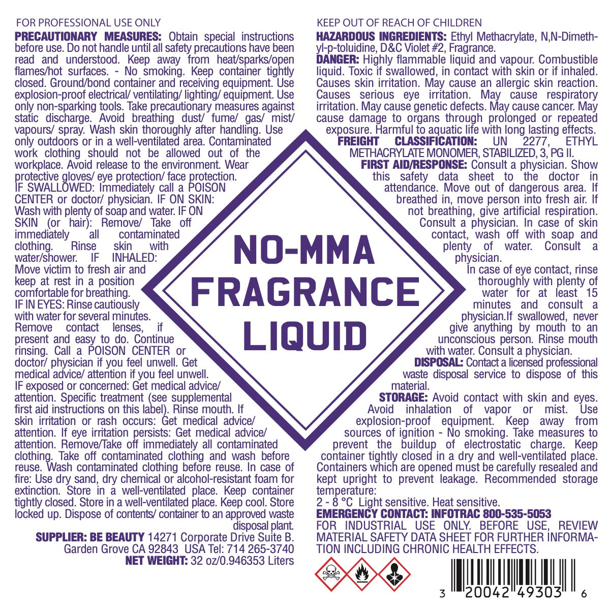 Low Odor | EMA | UV | NO MMA | Acrylic Liquid | Monomer | Private Label | Wholesale