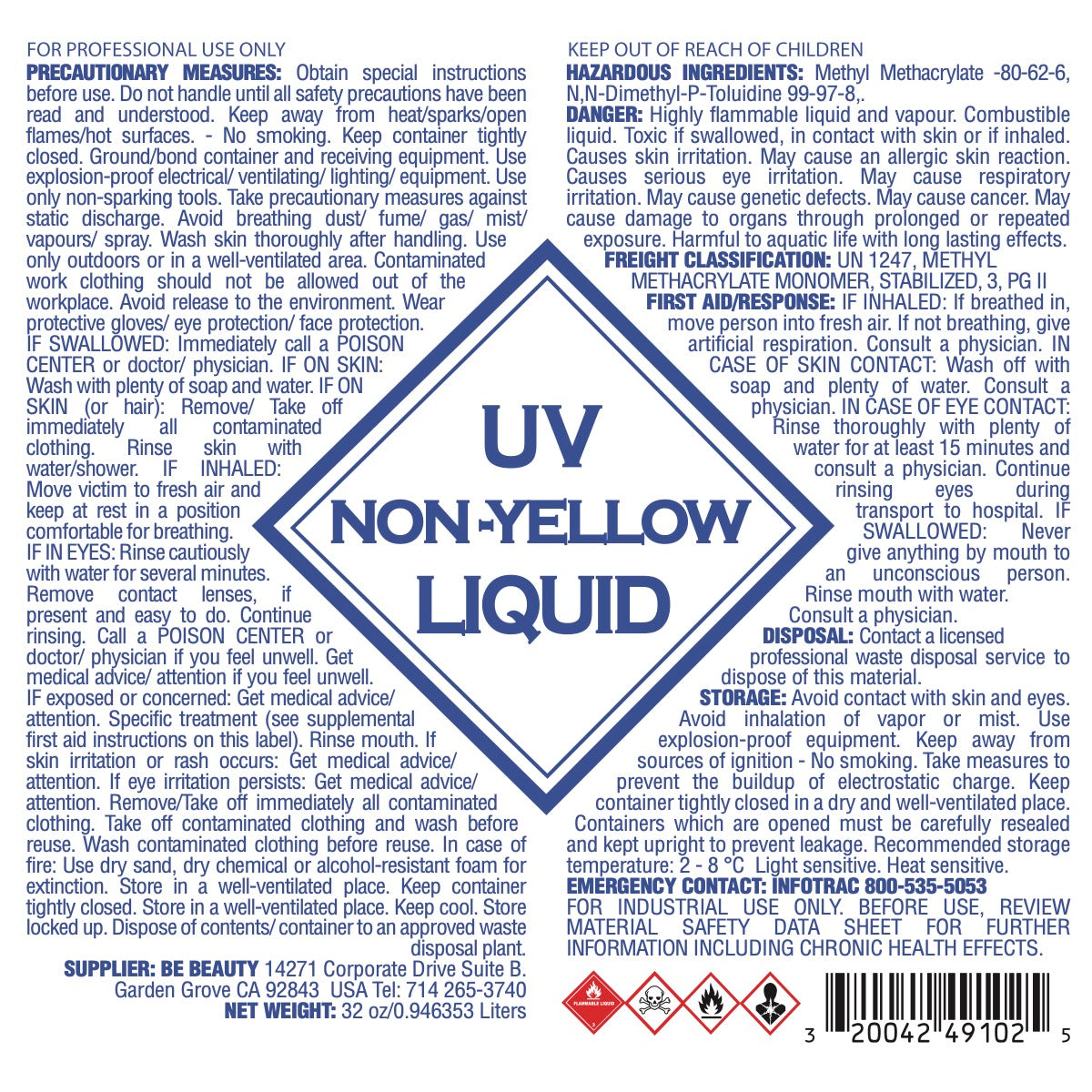 UV | Non-Yellow | | Acrylic Liquid | Monomer | Private Label | Wholesale