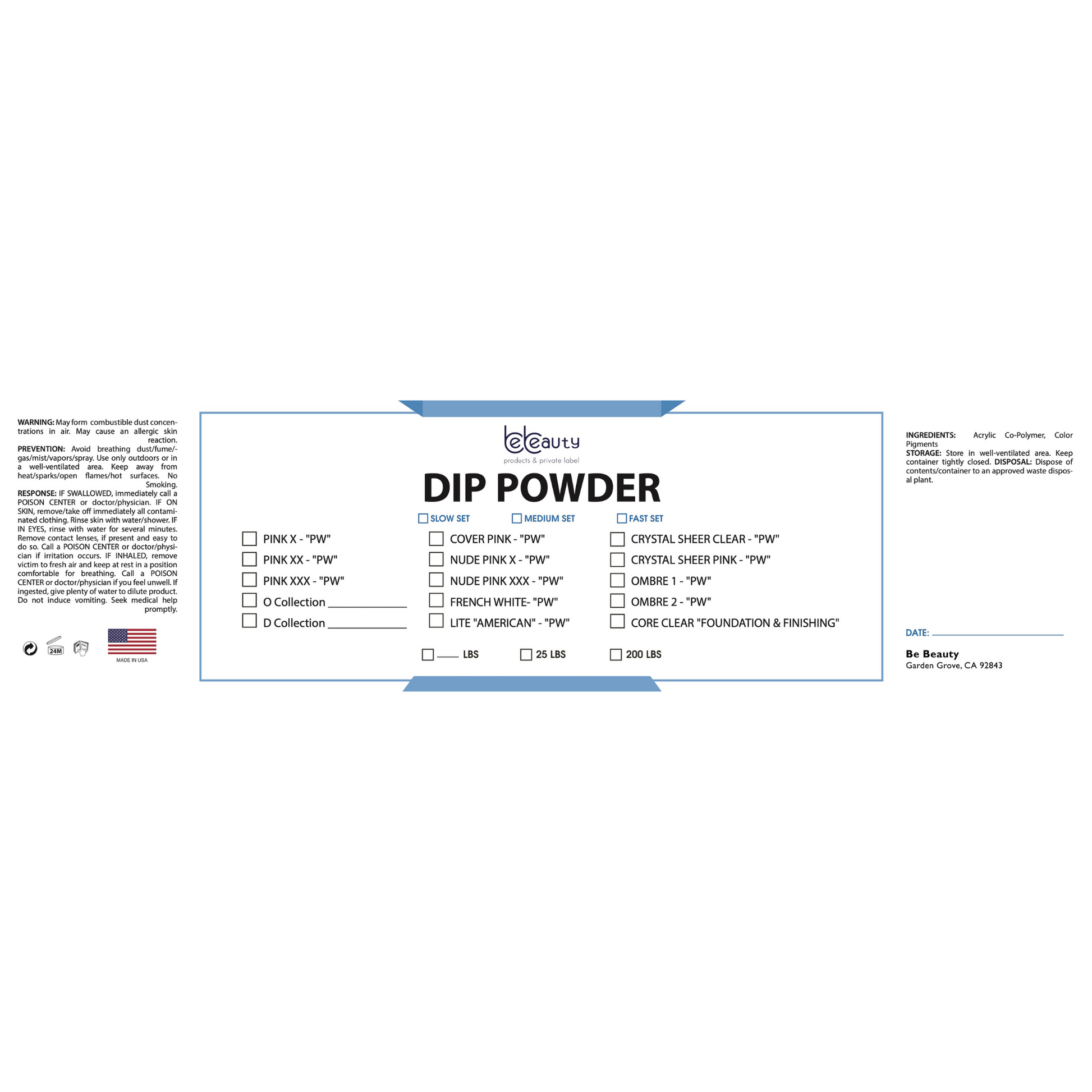 D Collection | 100 colors | Multicolor |  Dip Powder | Acrylic | Wholesale | Private label