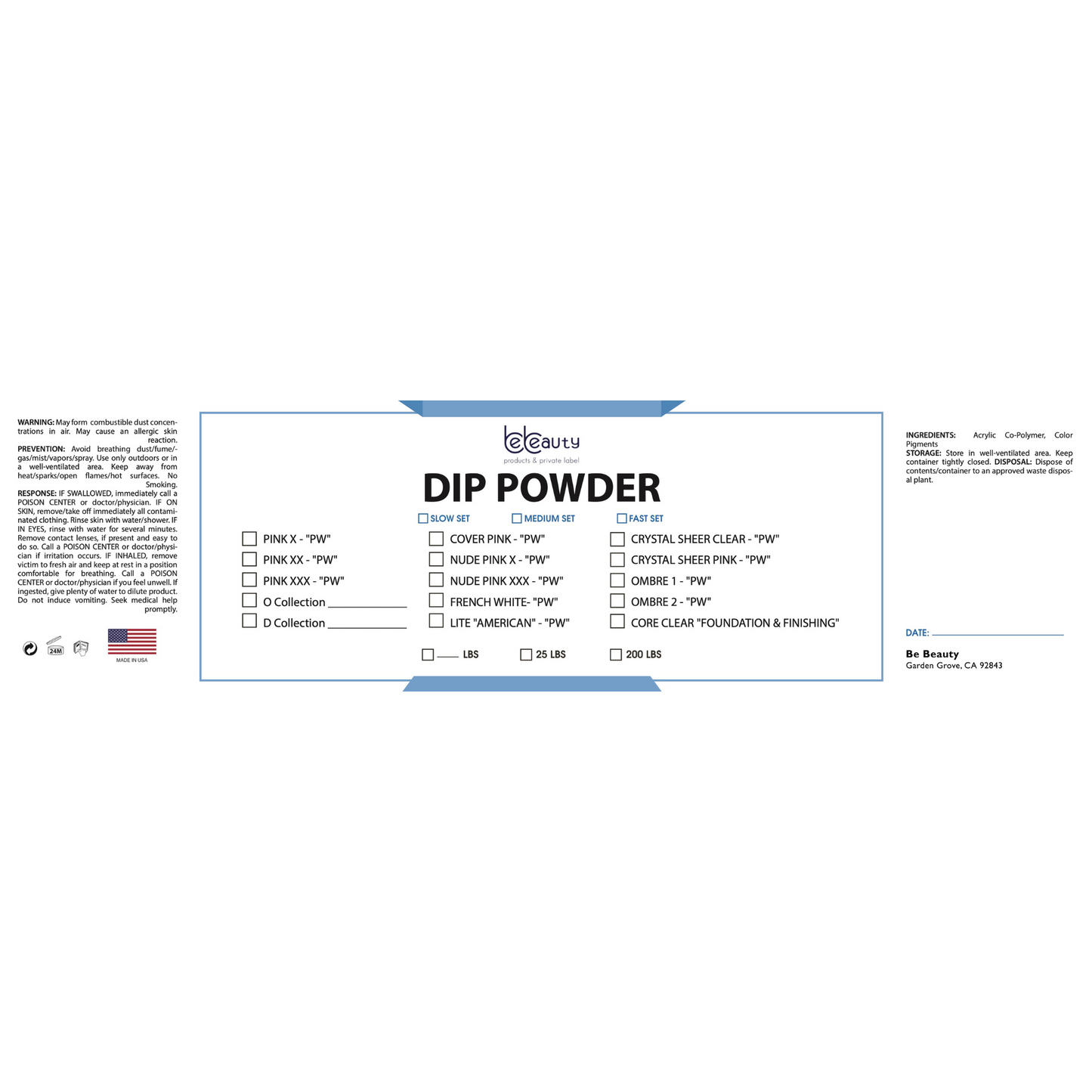 Crystal Sheer Clear | Dip Powder | Acrylic | Wholesale | Private label