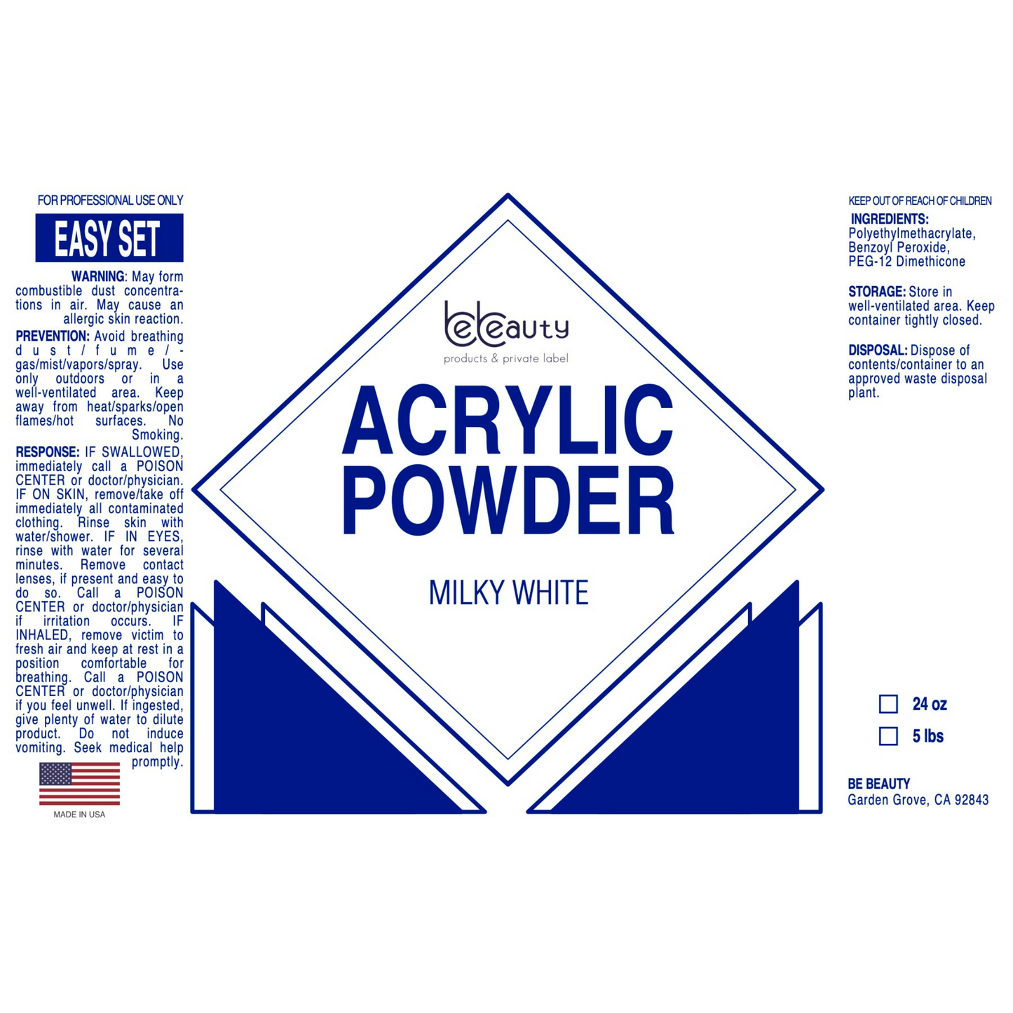 Milky White |  Acrylic Powder | Polymer | Wholesale | Private label