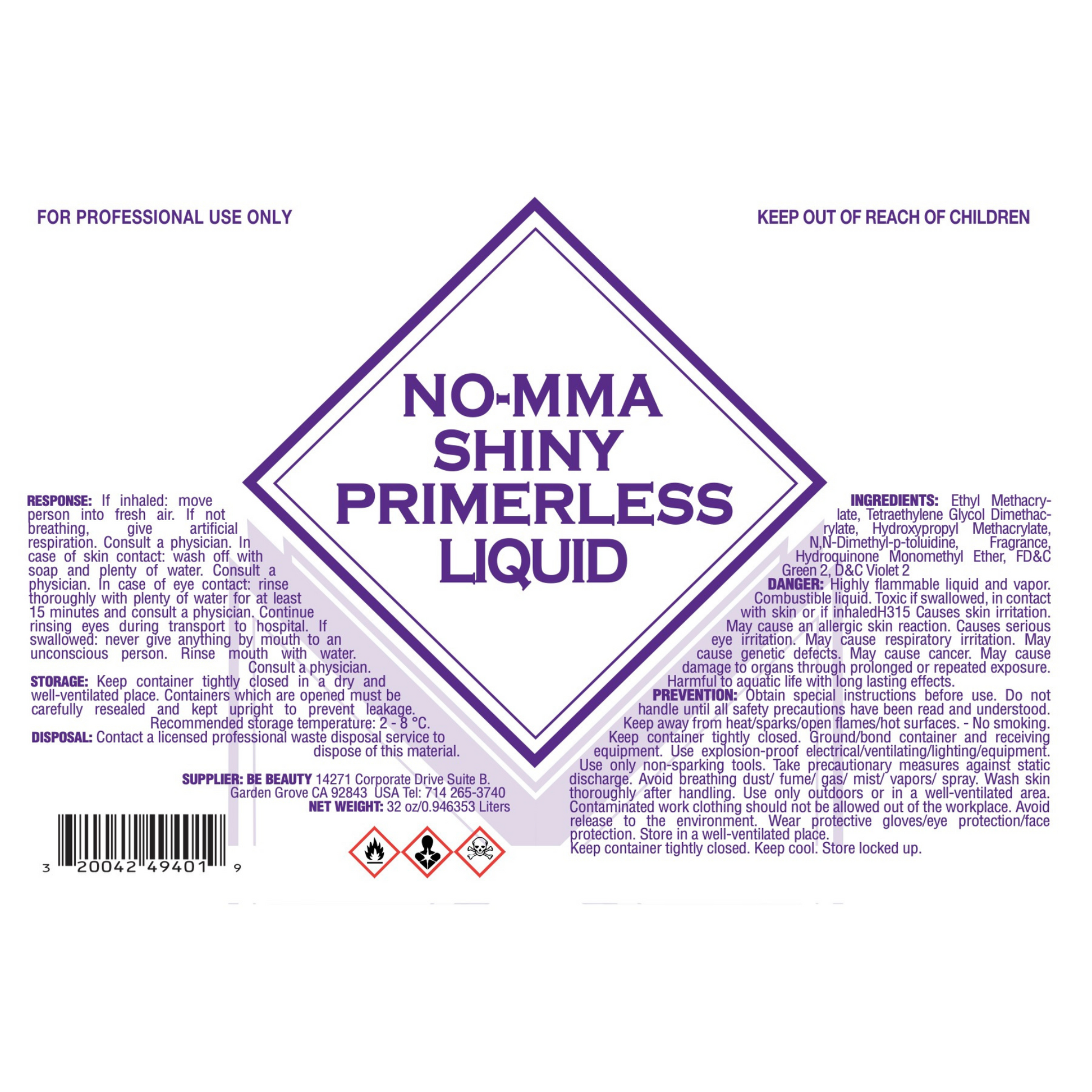 SHINY PRIMERLESS | NO MMA | Acrylic Liquid | Monomer | Private Label | Wholesale
