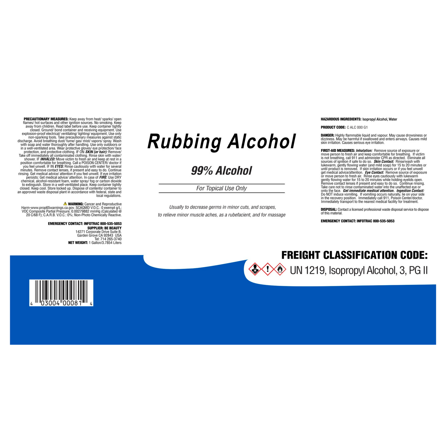 99% Alcohol | Private Label | Nail Preparation Supplies
