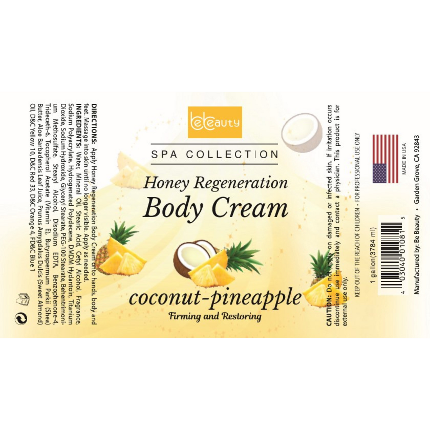 Wholesale | Private Label | High Quality | Nourishing | Moisturizing | Firming | Honey Regeneration | Lotion | Coconut Pineapple