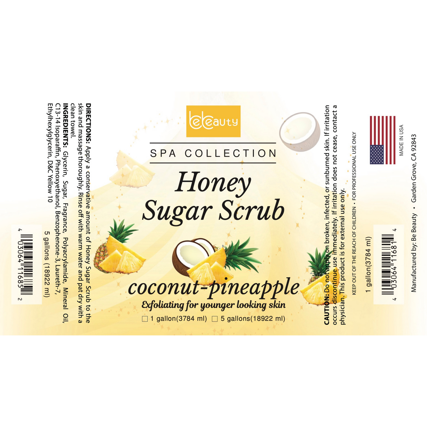 Coconut Pineapple | Wholesale | Private Label | High Quality | Nourishing | Moisturizing | Exfoliating | Honey Sugar Scrub