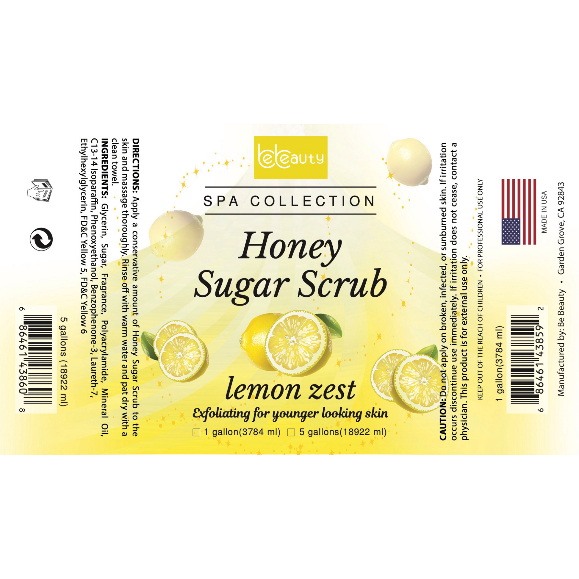 Lemon Zest | Wholesale | Private Label | High Quality | Nourishing | Moisturizing | Exfoliating | Honey Sugar Scrub