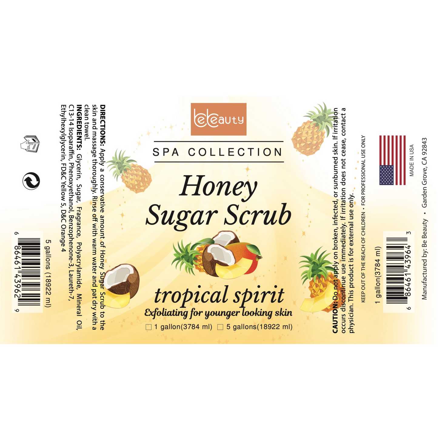 Tropical Spirit | Wholesale | Private Label | High Quality | Nourishing | Moisturizing | Exfoliating | Honey Sugar Scrub