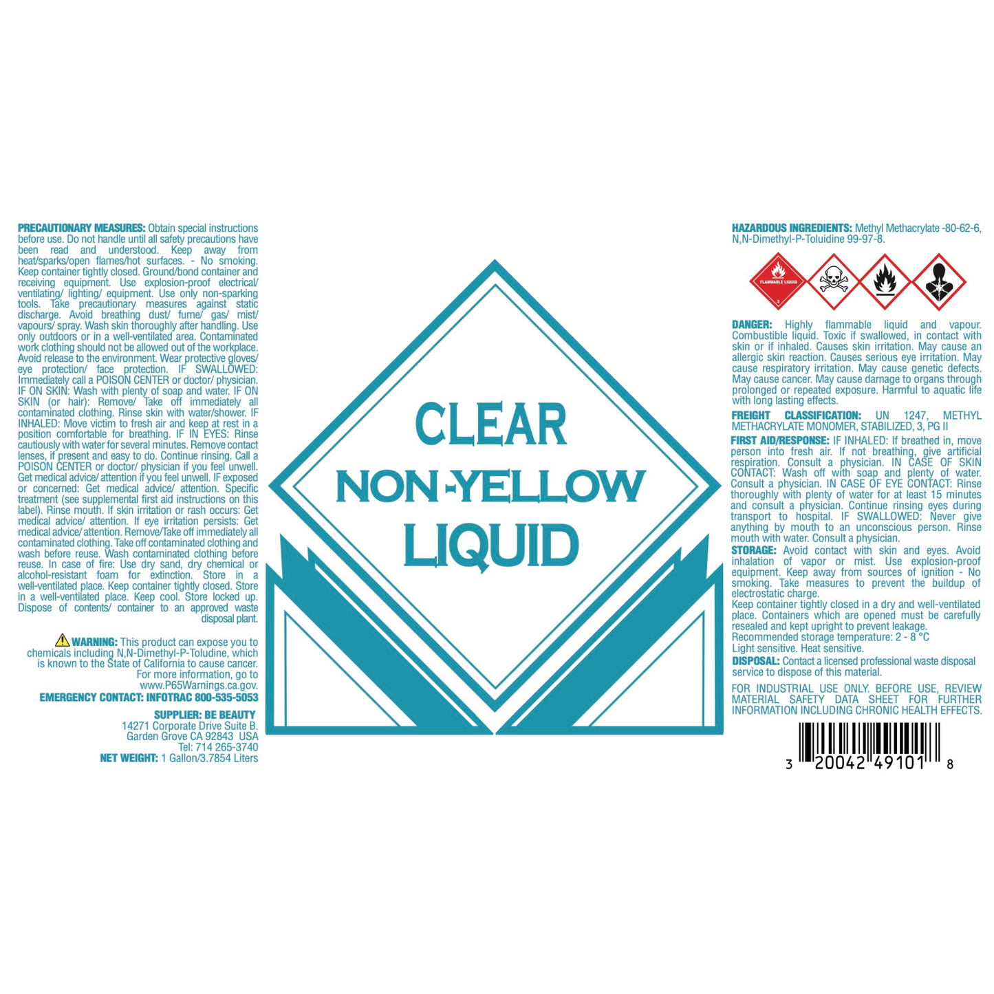 Clear | Non-Yellowing | Acrylic Liquid | Monomer | Private Label | Wholesale