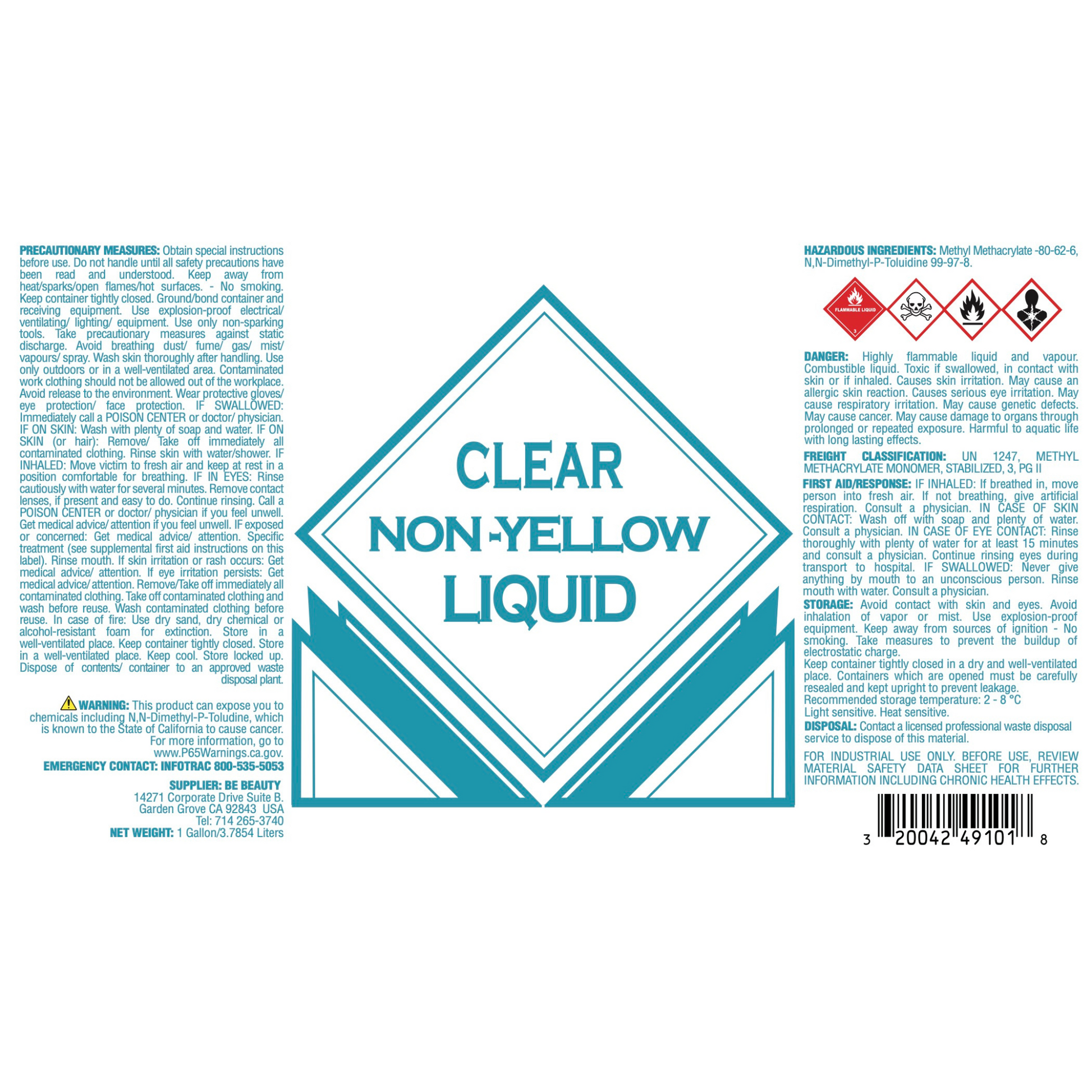 Clear | Non-Yellowing | Acrylic Liquid | Monomer | Private Label | Wholesale