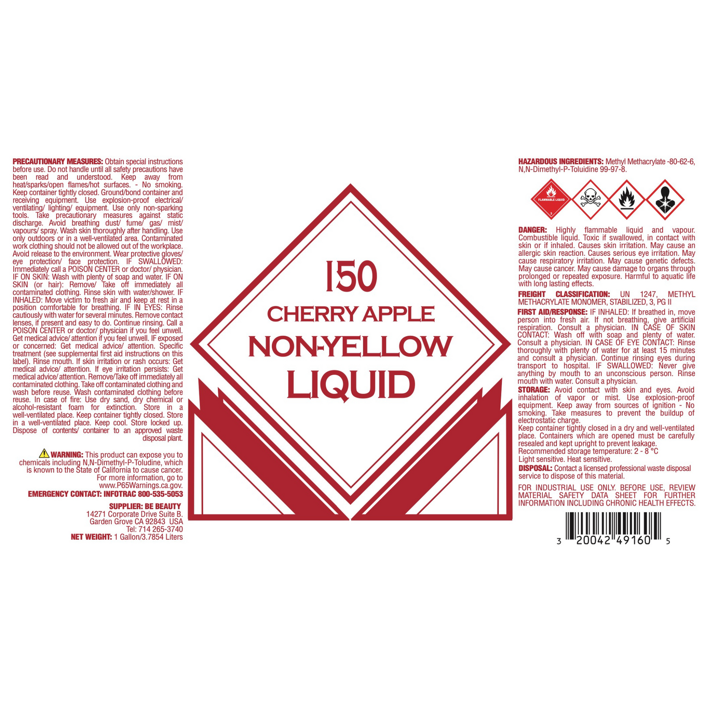 Cherry Apple | Low Odor | Acrylic Liquid | Monomer | Private Label | Wholesale